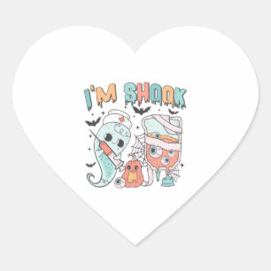 Halloween Nurse Illustration Retro Pastellschock Herz-Aufkleber