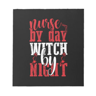 Halloween Nurse nach Tag Hexe nach Nacht Notizblock