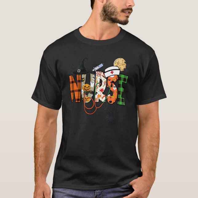 Halloween Nurse Nursing Niedlich Health Worker Hal T-Shirt (Vorderseite)