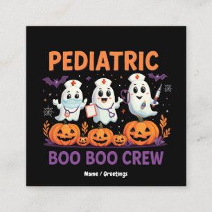Halloween Nurse Pädiatrie Boo Crew Funny Spook Quadratische Visitenkarte
