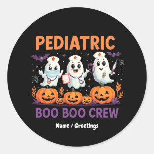 Halloween Nurse Pädiatrie Boo Crew Funny Spook Runder Aufkleber