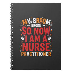 Halloween Nurse Practitioner Besen Kaputt Design Notizblock