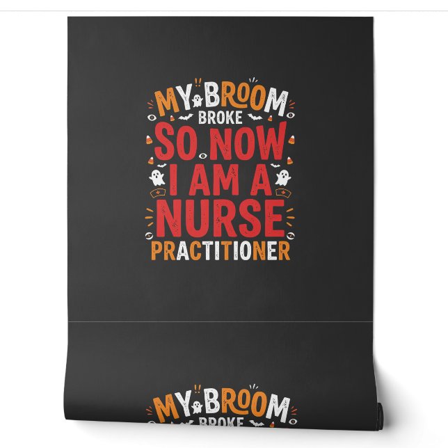 Halloween Nurse Practitioner Besen Kaputt Design Tapete (Abrollen)