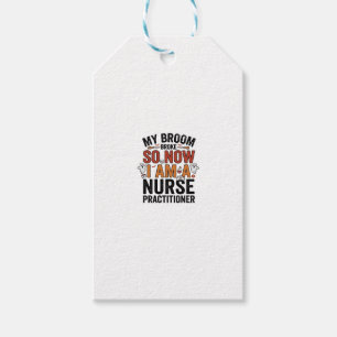 Halloween Nurse Practitioner Besen kaputt Vintage  Geschenkanhänger
