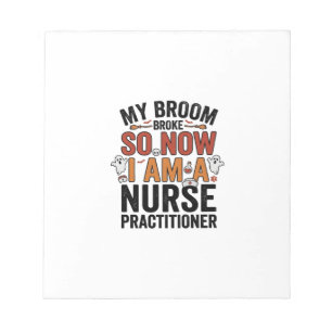 Halloween Nurse Practitioner Besen kaputt Vintage  Notizblock