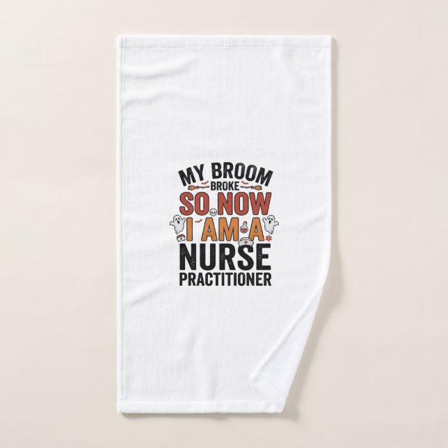 Halloween Nurse Practitioner Besen Zerbrochen Vint Handtuch (Handtuch)