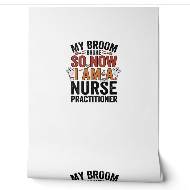 Halloween Nurse Practitioner Besen Zerbrochen Vint Tapete (Abrollen)