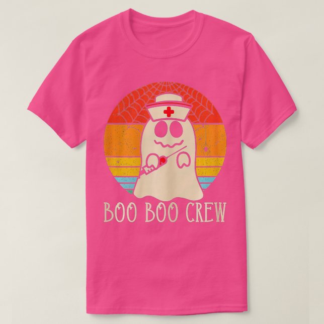 Halloween Nurse Practitioner Boo Crew, Nurse Hallo T-Shirt (Design vorne)