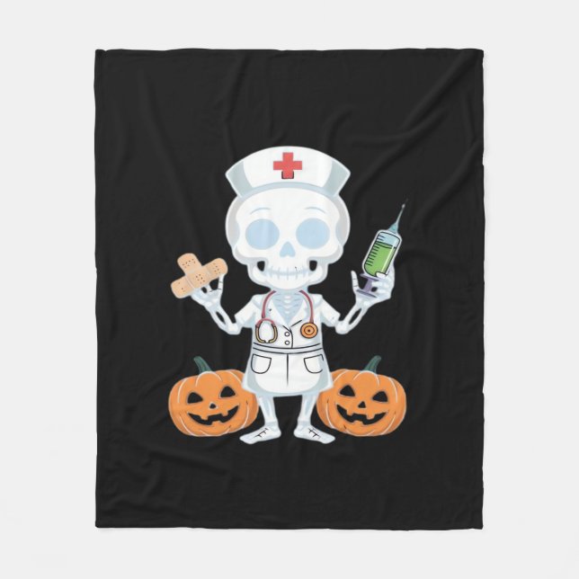 Halloween Nurse Skeleton Essential T - Shirt Fleecedecke (Vorderseite)