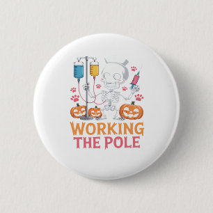 Halloween Nurse Skeleton Funny Joke Essential T-Sh Button