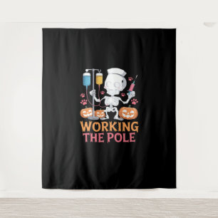 Halloween Nurse Skeleton Funny Joke Essential T-Sh Wandteppich