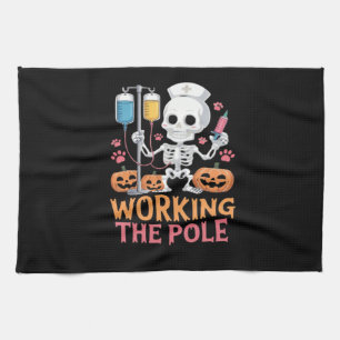 Halloween-Nurse-Skelett-lustiger-Witz-essentielles Geschirrtuch