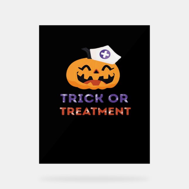 Halloween Nurse Trick oder Treatment Classic T - S Acrylschild (Vorderseite)