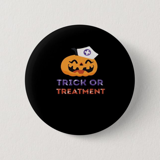 Halloween Nurse Trick oder Treatment Classic T - S Button (Vorderseite)