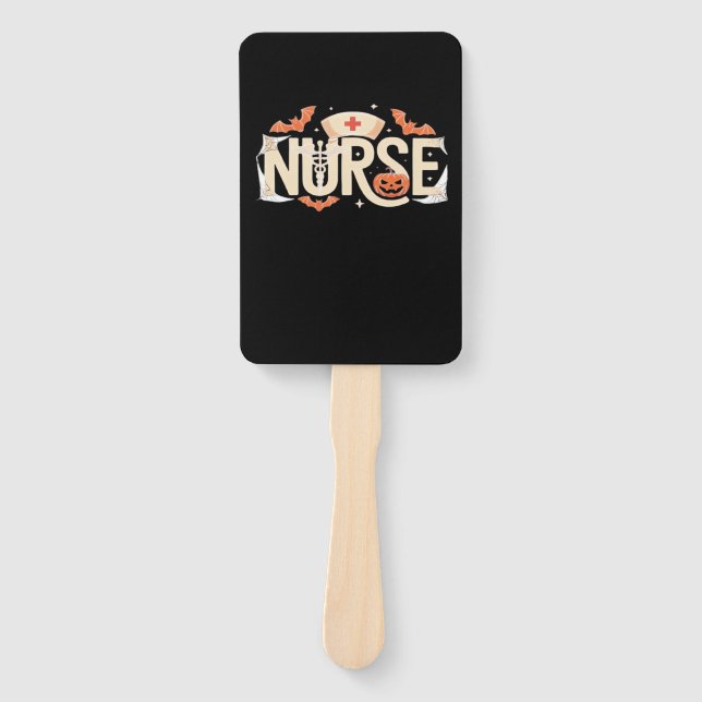 Halloween Nurse Typography � Spooky Medical Design Fächer (Vorderseite)