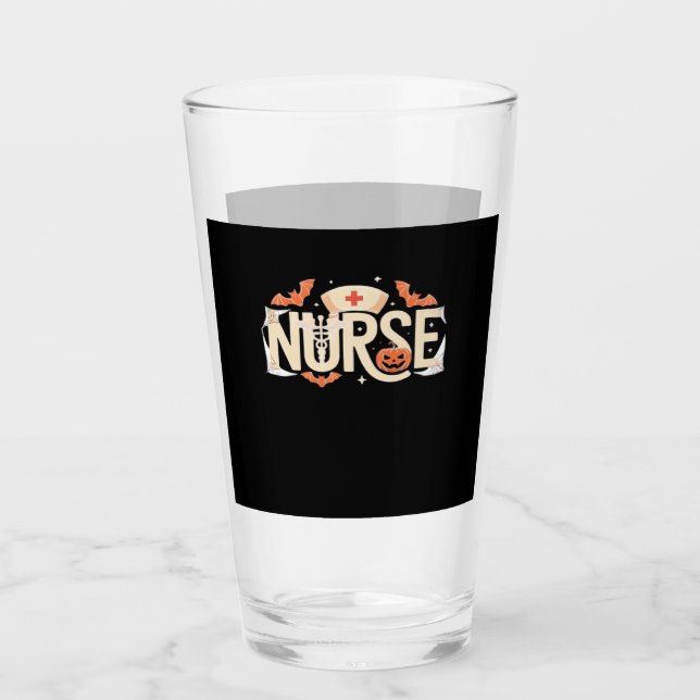 Halloween Nurse Typography � Spooky Medical Design Glas (Vorderseite)
