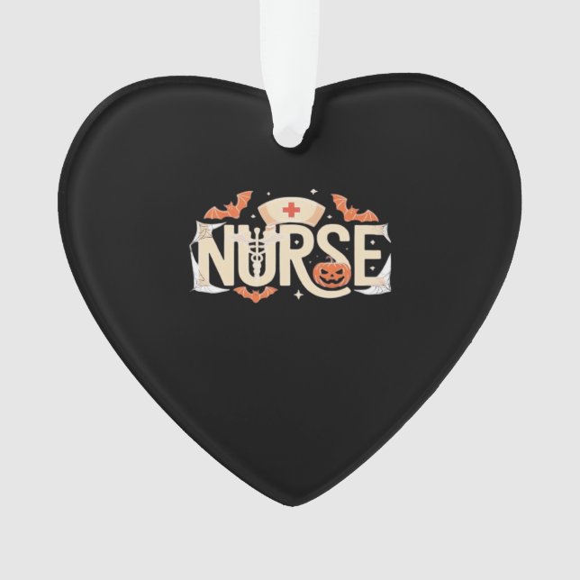 Halloween Nurse Typography � Spooky Medical Design Ornament (Vorderseite)