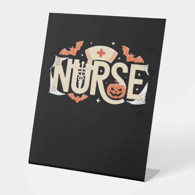 Halloween Nurse Typography � Spooky Medical Design Sockelschild (Vorderseite)