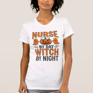 Halloween-Nurse-Witch-By-Night-Vintage-Shirt-Desig T-Shirt