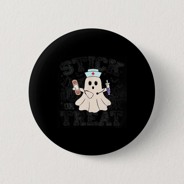 Halloween oder Leckerei Halloween Ghost Nurenkranz Button (Vorderseite)