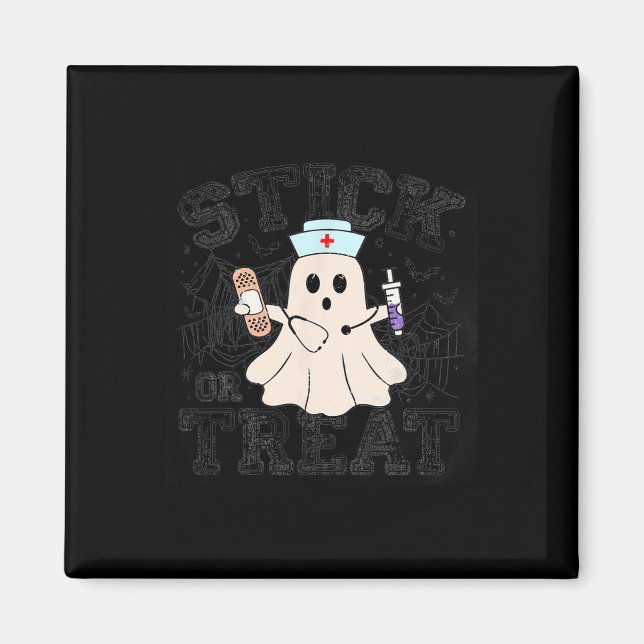 Halloween oder Leckerei Halloween Ghost Nurenkranz Magnet (Vorne)