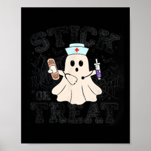 Halloween oder Leckerei Halloween Ghost Nurenkranz Poster