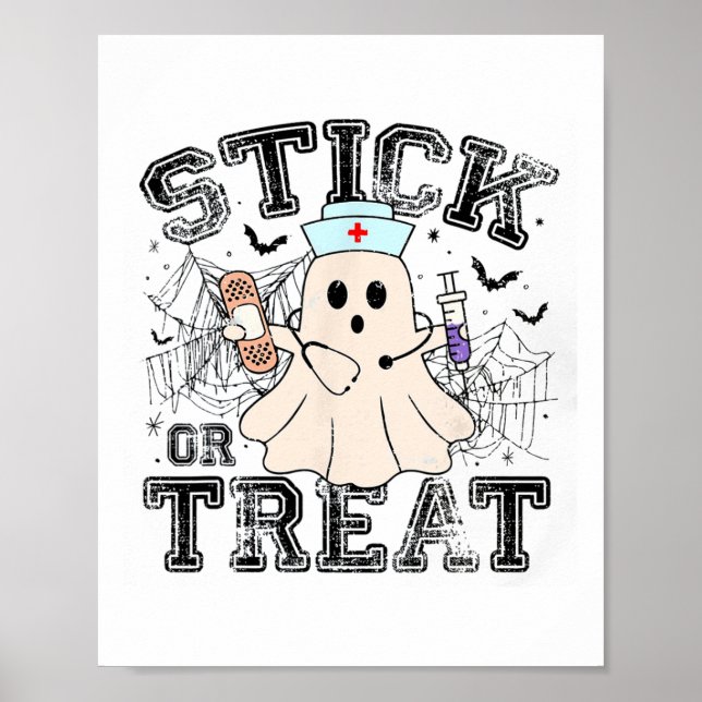 Halloween oder Leckerei Halloween Ghost Nurenkranz Poster (Vorne)