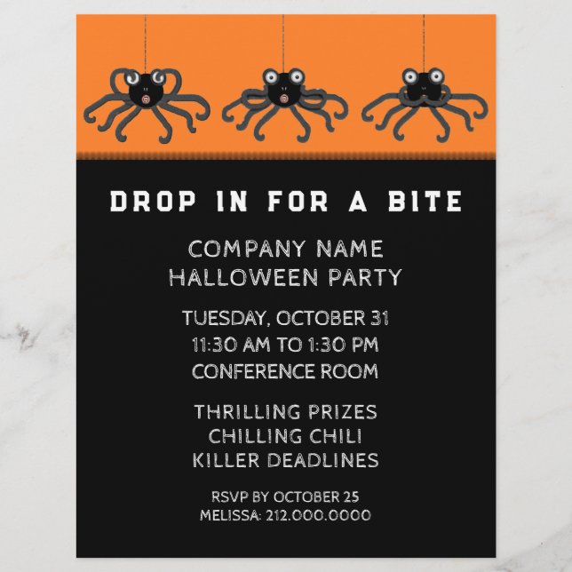 Halloween Office-Party Einladung Flyer (Vorne)