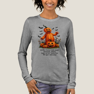 Halloween Oktober Farm Kürbis Mann Geschäft Tri-Blend Shirt