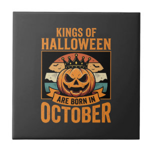 Halloween Oktober Kürbiskönig Geburtstagsdesign Fliese