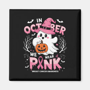 Halloween Oktober Wir tragen Pink Ghost Brustkrebs Magnet
