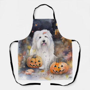 Halloween Old English Sheepdog mit Pumpkins Beängs Schürze