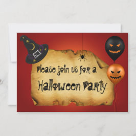 Halloween Old Parchment Gruß Einladung