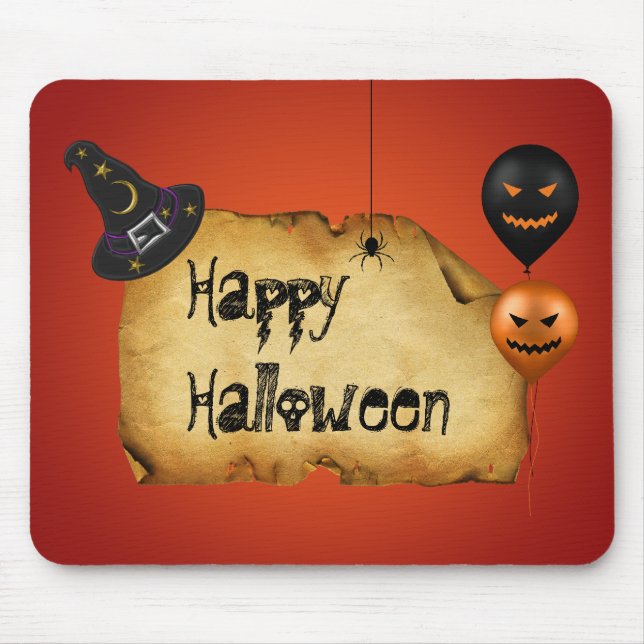 Halloween Old Parchment Gruß Mousepad (Vorne)