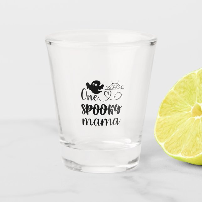 Halloween One Spooky Mama Birthday Schnapsglas (Vorderseite)