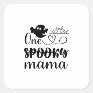 Halloween One Spooky Mama Geburtstag Quadratischer Aufkleber
