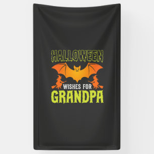 Halloween Opa Fledermaus Hexe Wünsche Banner