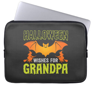 Halloween Opa Fledermaus Hexe Wünsche Laptopschutzhülle