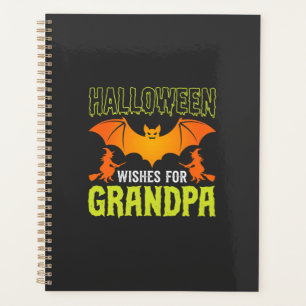 Halloween Opa Fledermaus Hexe Wünsche Planer
