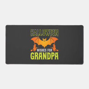 Halloween Opa Fledermaus Hexe Wünsche Schreibtischunterlage