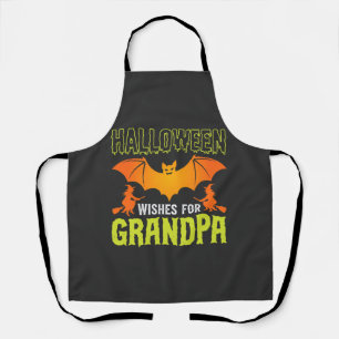 Halloween Opa Fledermaus Hexe Wünsche Schürze