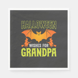 Halloween Opa Fledermaus Hexe Wünsche Serviette