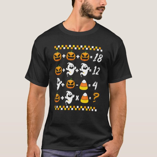 Halloween Operations Quiz Math Teacher pu T-Shirt (Vorderseite)