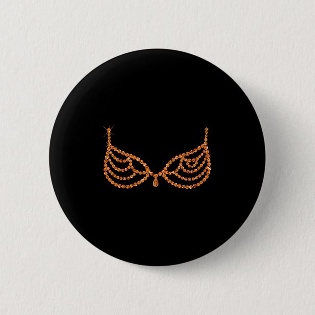 Halloween Orange-BH-Design Kostüm-Show Mädchen  Button (Vorderseite)