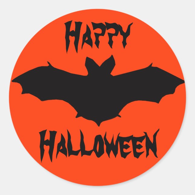 Halloween Orange Black Bat Stickers (Vorderseite)