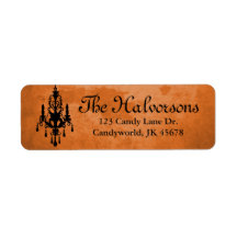 Halloween Orange & Black Chandelier Address Labels