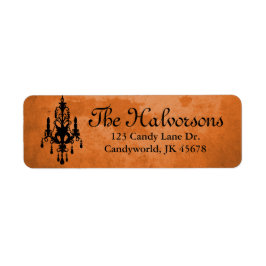 Halloween Orange & Black Chandelier Address Labels