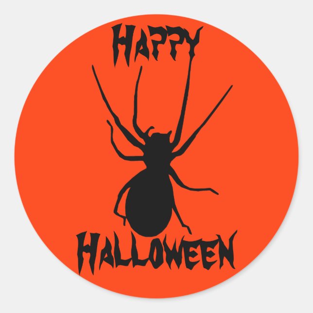 Halloween Orange Black Creepy Spider Stickers (Vorderseite)