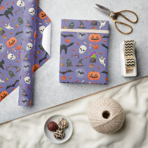 Halloween Orange Black Geschenkpapier