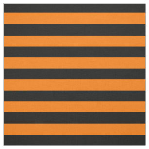 Halloween Orange Black Stripes Muster Moderner Chi Stoff
